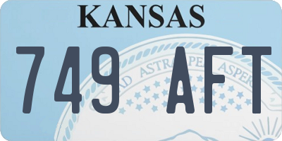 KS license plate 749AFT