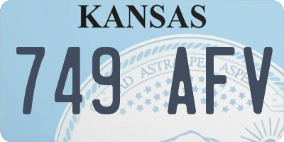KS license plate 749AFV