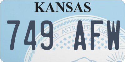 KS license plate 749AFW