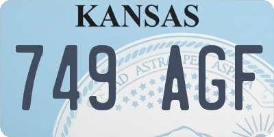 KS license plate 749AGF