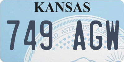 KS license plate 749AGW