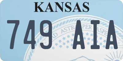 KS license plate 749AIA