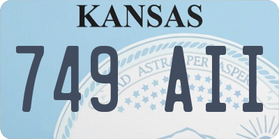 KS license plate 749AII