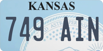 KS license plate 749AIN