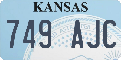 KS license plate 749AJC