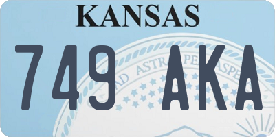 KS license plate 749AKA