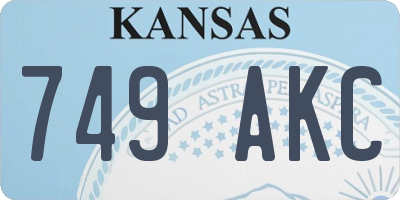 KS license plate 749AKC