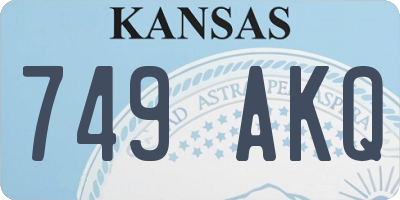 KS license plate 749AKQ