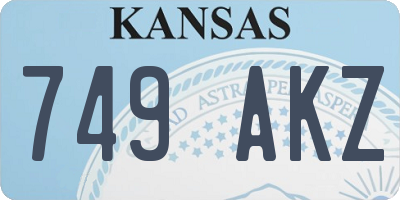KS license plate 749AKZ