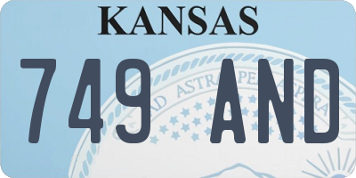 KS license plate 749AND