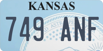 KS license plate 749ANF