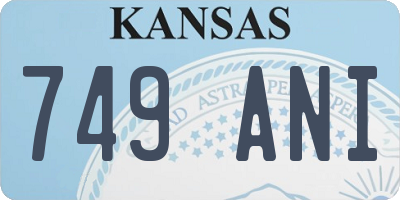 KS license plate 749ANI