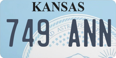 KS license plate 749ANN