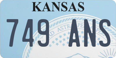 KS license plate 749ANS
