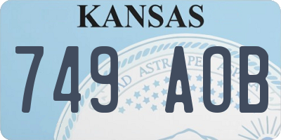 KS license plate 749AOB