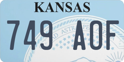 KS license plate 749AOF