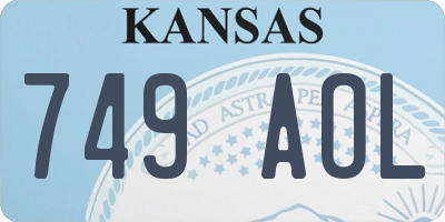 KS license plate 749AOL
