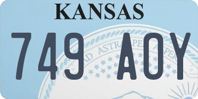 KS license plate 749AOY