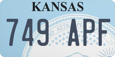 KS license plate 749APF