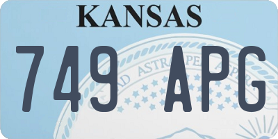 KS license plate 749APG