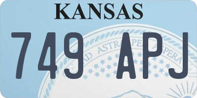 KS license plate 749APJ