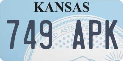 KS license plate 749APK