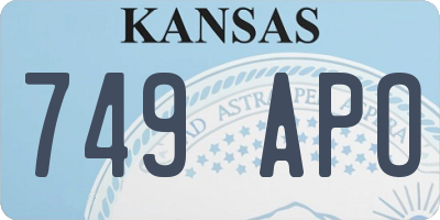 KS license plate 749APO