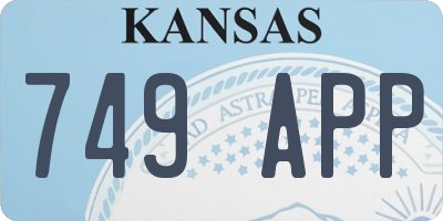 KS license plate 749APP