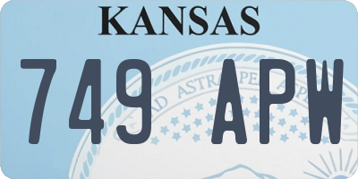 KS license plate 749APW