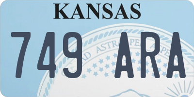 KS license plate 749ARA