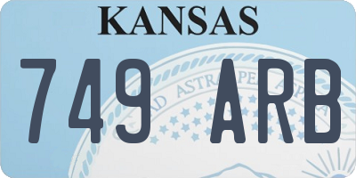 KS license plate 749ARB