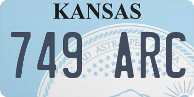 KS license plate 749ARC