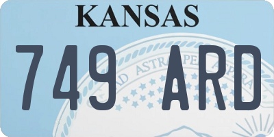 KS license plate 749ARD