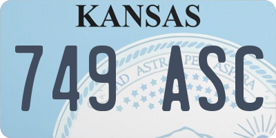 KS license plate 749ASC