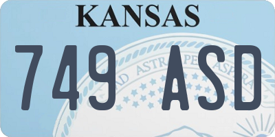 KS license plate 749ASD