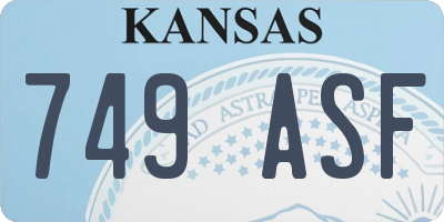KS license plate 749ASF