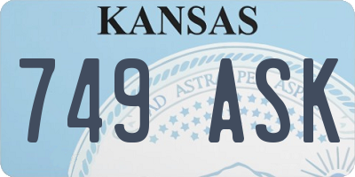 KS license plate 749ASK