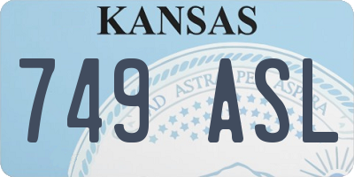 KS license plate 749ASL