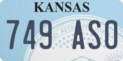 KS license plate 749ASO
