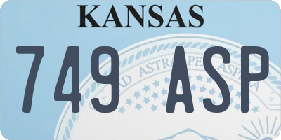 KS license plate 749ASP