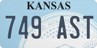 KS license plate 749AST