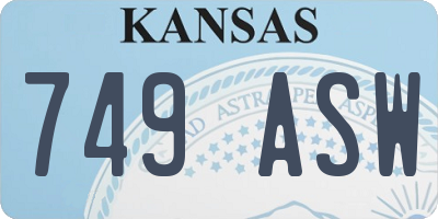 KS license plate 749ASW