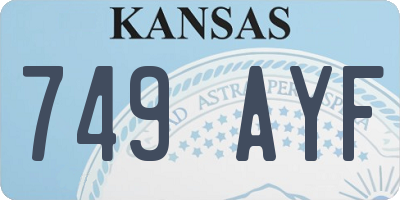 KS license plate 749AYF