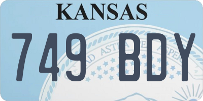 KS license plate 749BDY