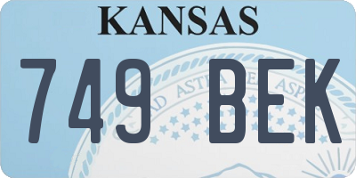 KS license plate 749BEK