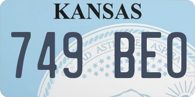 KS license plate 749BEO