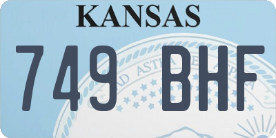 KS license plate 749BHF