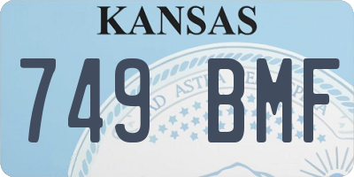 KS license plate 749BMF