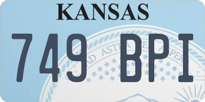 KS license plate 749BPI