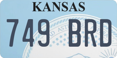 KS license plate 749BRD